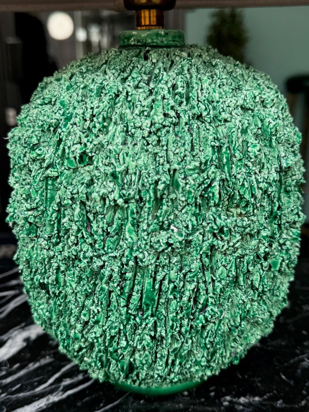 A 1950s Studio Pottery "Hedgehog" Lamp By Gunnar Nylund For Rörstrand In Vibrant Green. photo buy