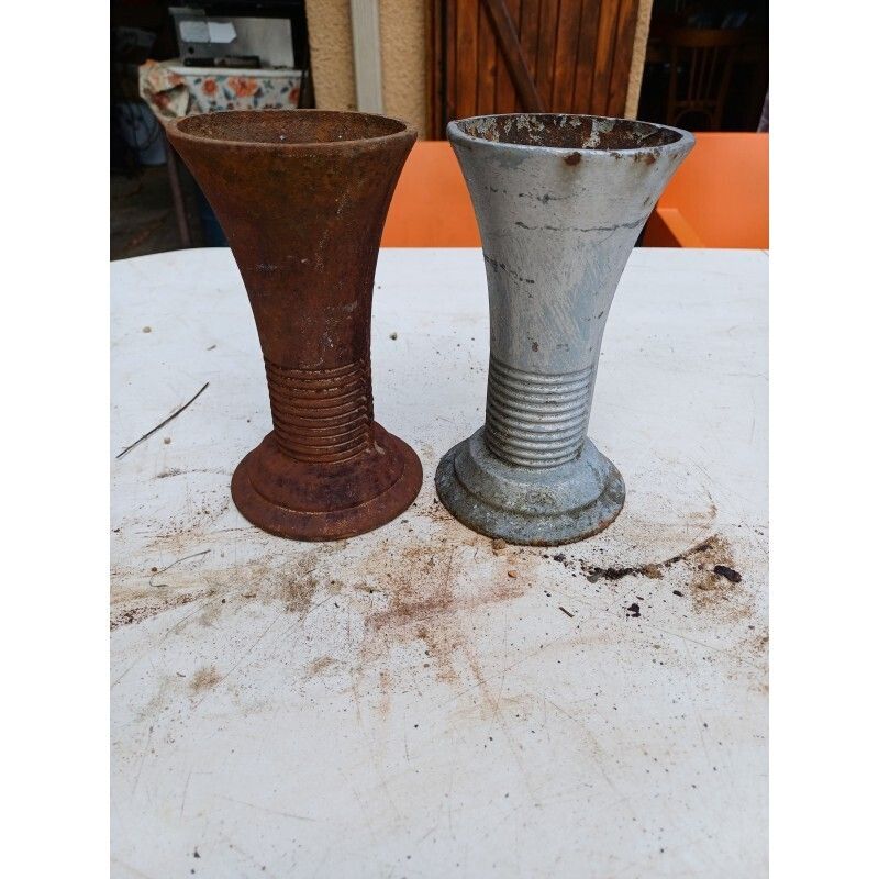 Pair Of Cast Iron Vases 1900 From Charleville Mézières photo 64.0