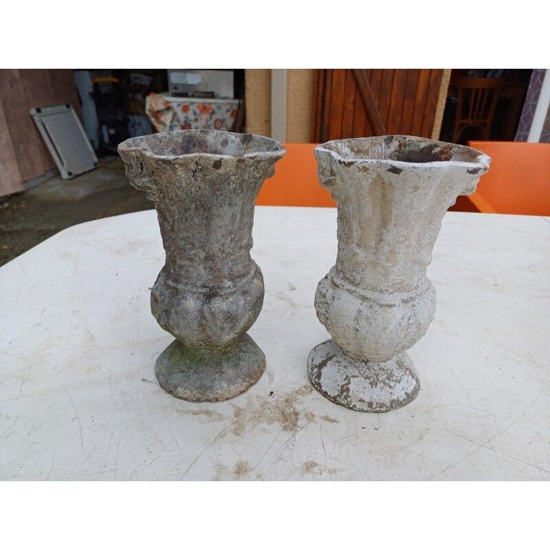 Pair Of Cast Iron Vases 1900 From Charleville Mézières