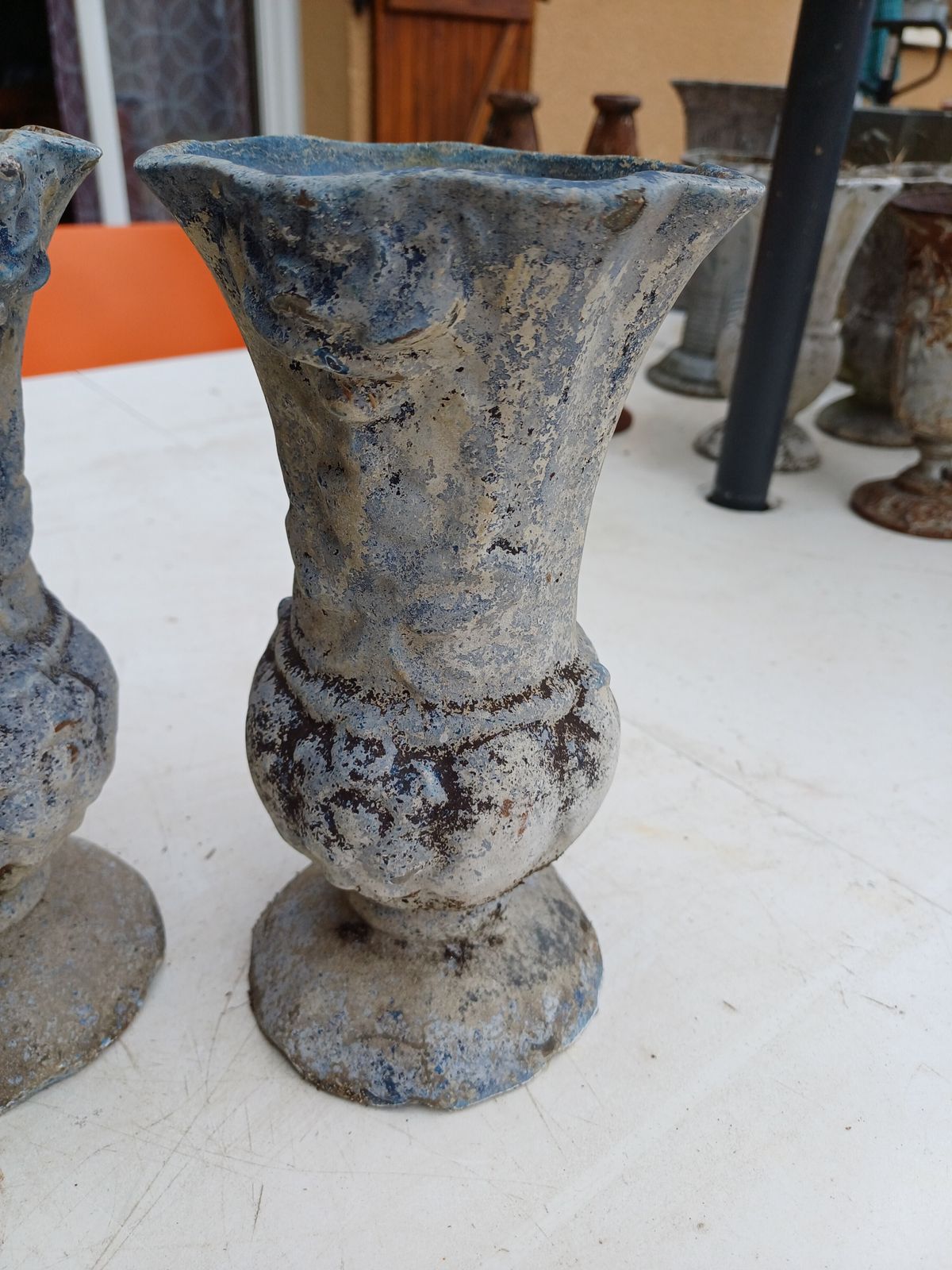 photo vinterior Lot Of 5 Cast Iron Vases 1900 From Charleville   Mézières
