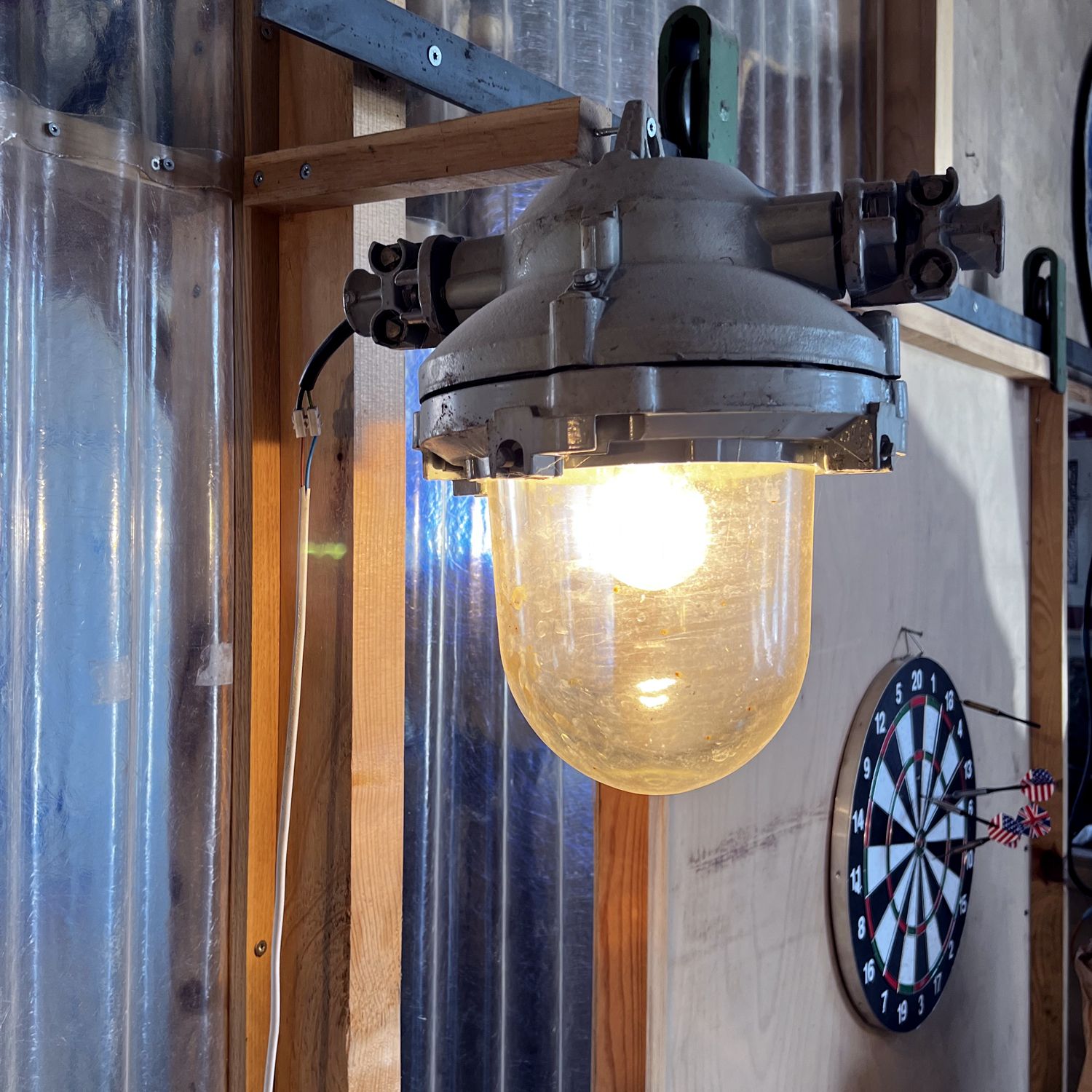photo vinterior Industrial Factory Ceiling Light, Czechoslovakia 1950s