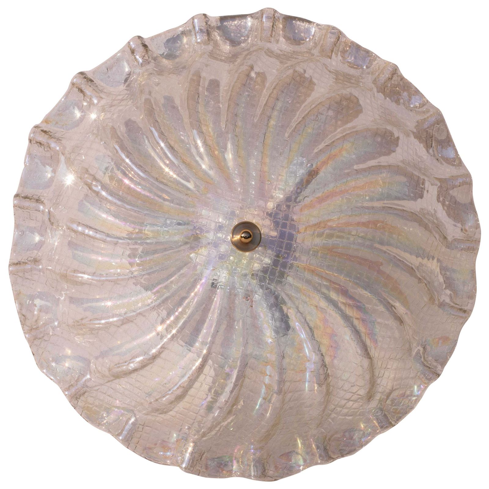 Charming Italian Iridescent Murano Glass Ceiling Fixture, Murano, 1960