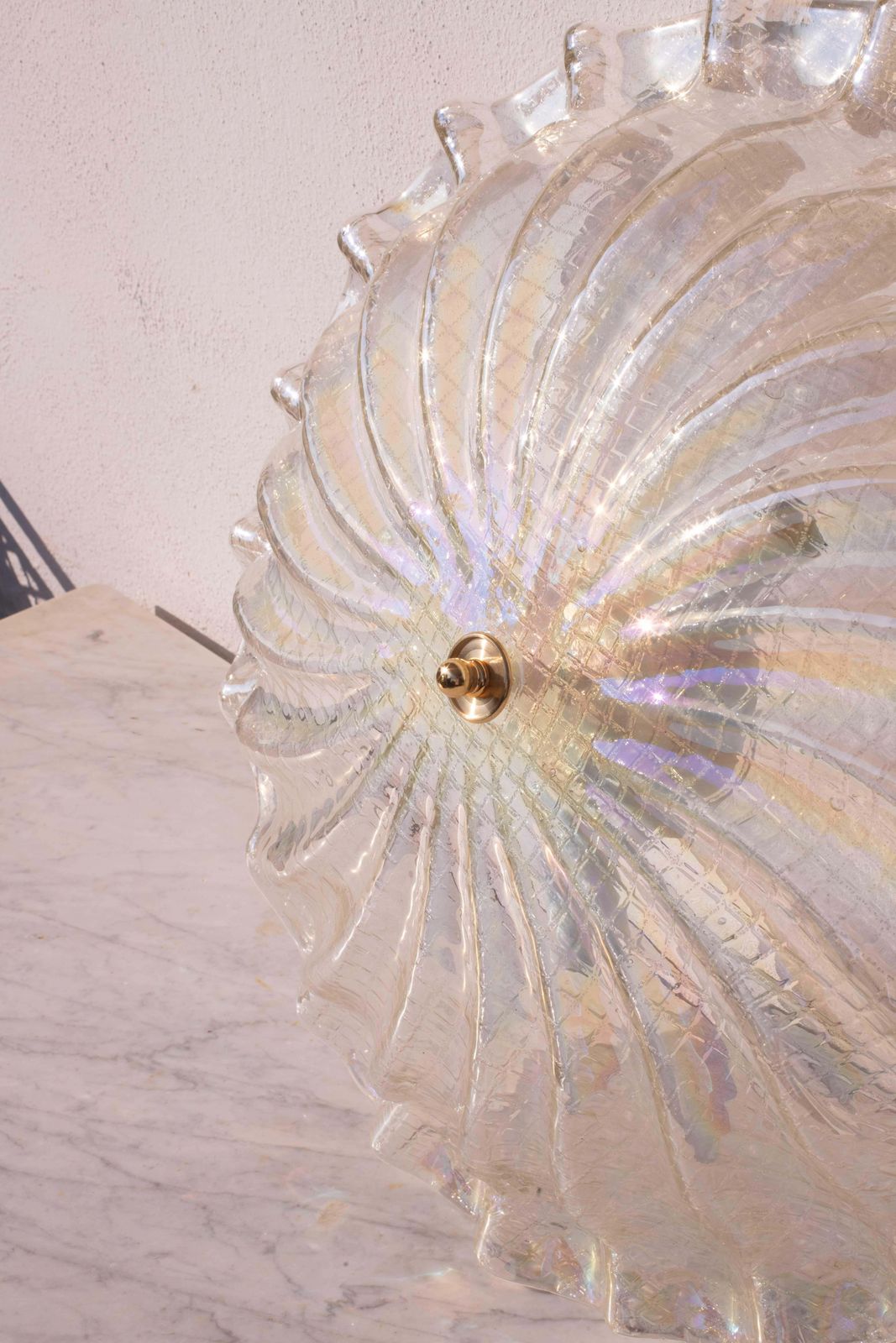 Charming Italian Iridescent Murano Glass Ceiling Fixture, Murano, 1960 photo buy