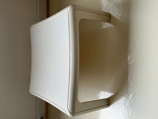 Model 4984 Square Table In Moulded White Polyurethane By Gae Aulenti For Kartell, 1970s