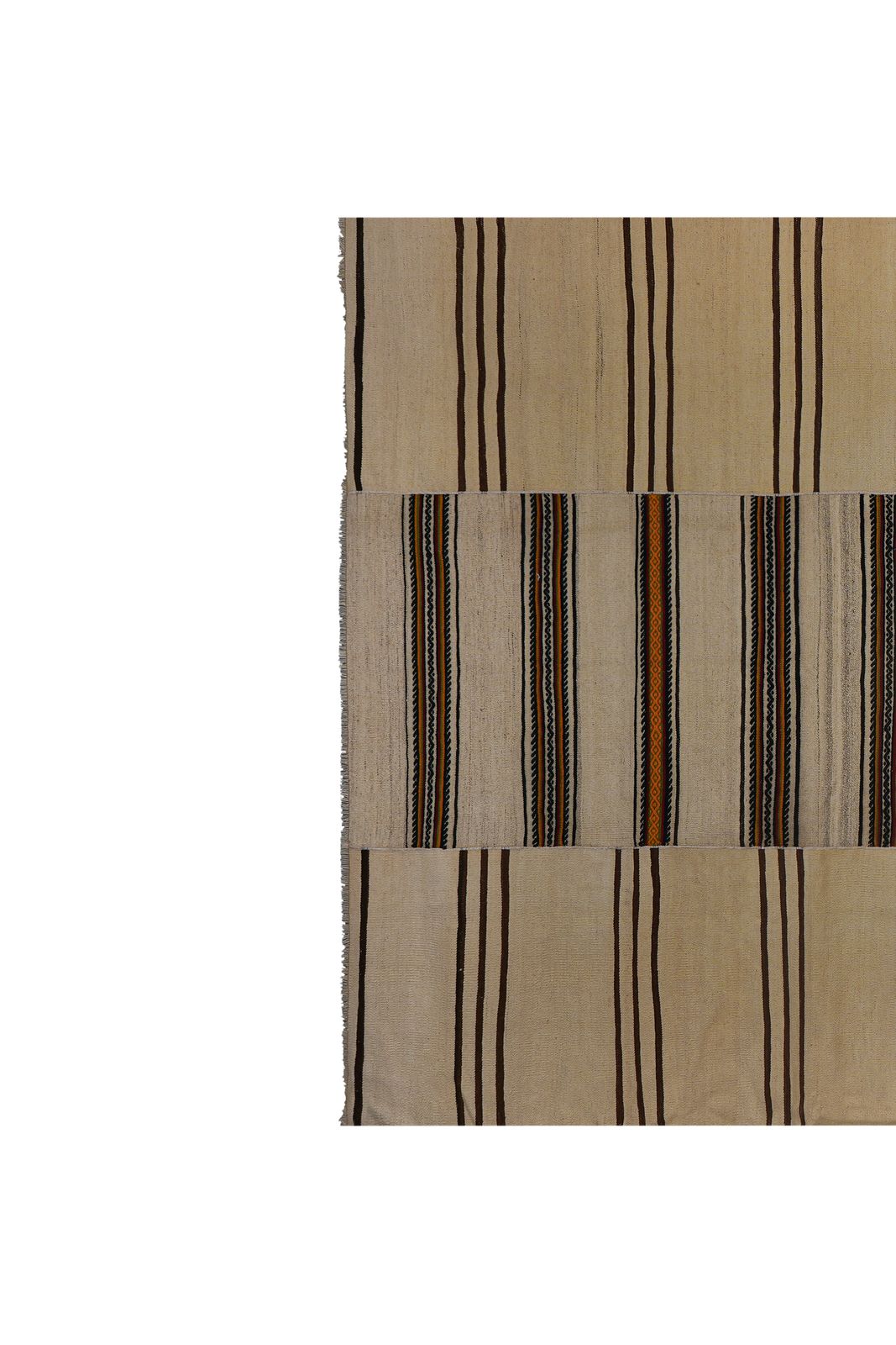 Striped Organic Hemp Kilim Rug 7'8'' X 11' photo furniture