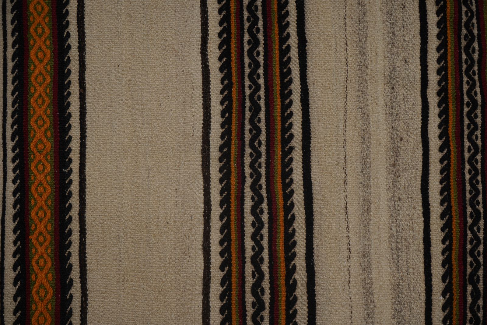 Striped Organic Hemp Kilim Rug 7'8'' X 11' photo vintage