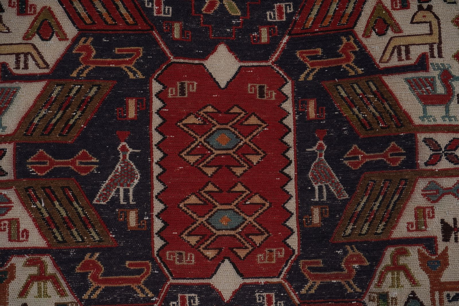 Vintage Animal Pattern Soumac Kilim Rug 4'' X 6'3'' photo 625.0