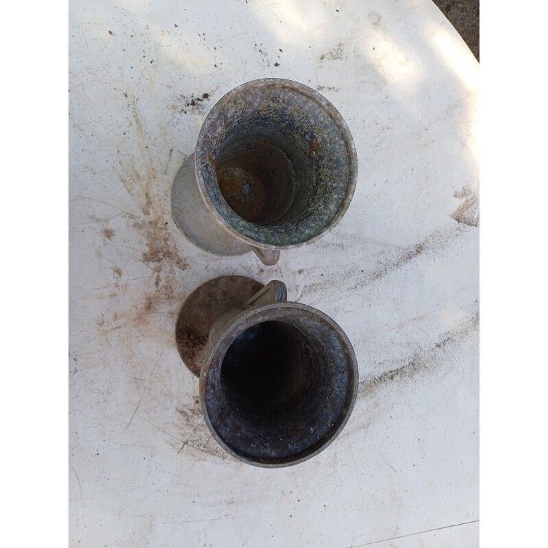 Pair Of Aluminum Vases 1900, 1900s photo Home Decor