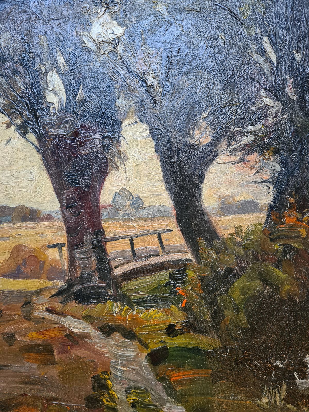 Mid Century Expressionist Landscape, Oil On Canvas. The Countryside By Elemer Vagh Weinmann photo 1219.0