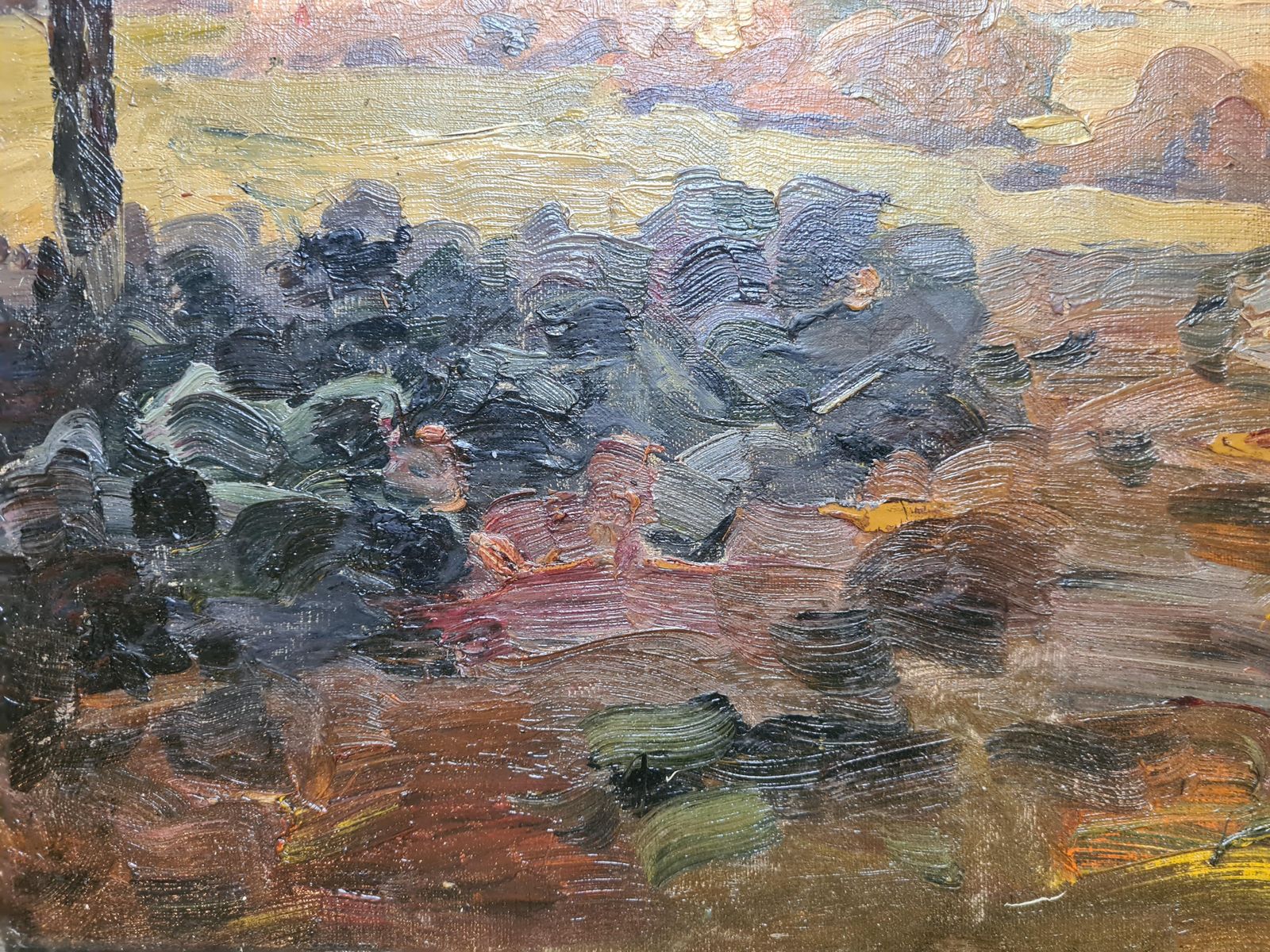 Mid Century Expressionist Landscape, Oil On Canvas. The Countryside By Elemer Vagh Weinmann photo buy