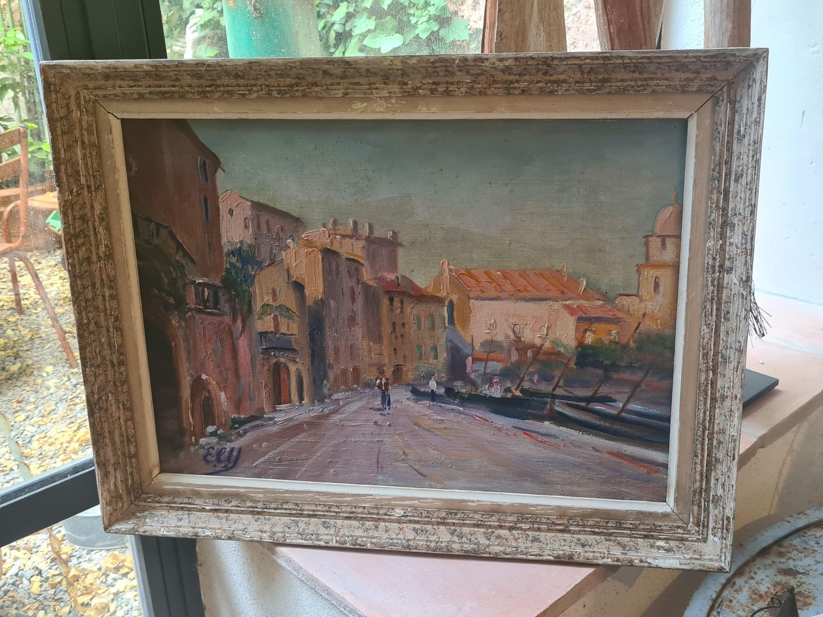 889.0 Collioure, A Mediterranean Street Scene And The Church Of Notre Dame Des Anges By E.L.Y. photo