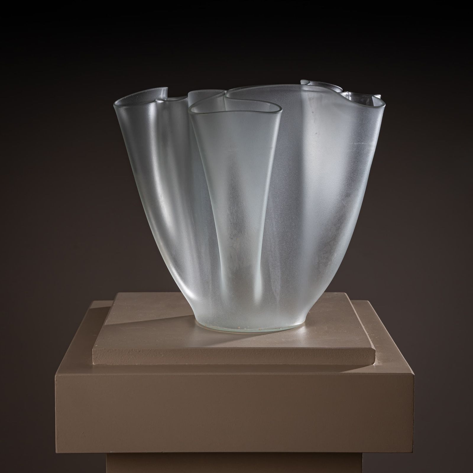 Cartoccio Glass Vase, Pietro Chiesa For Fontana Arte, Italy, Mid 20th Century