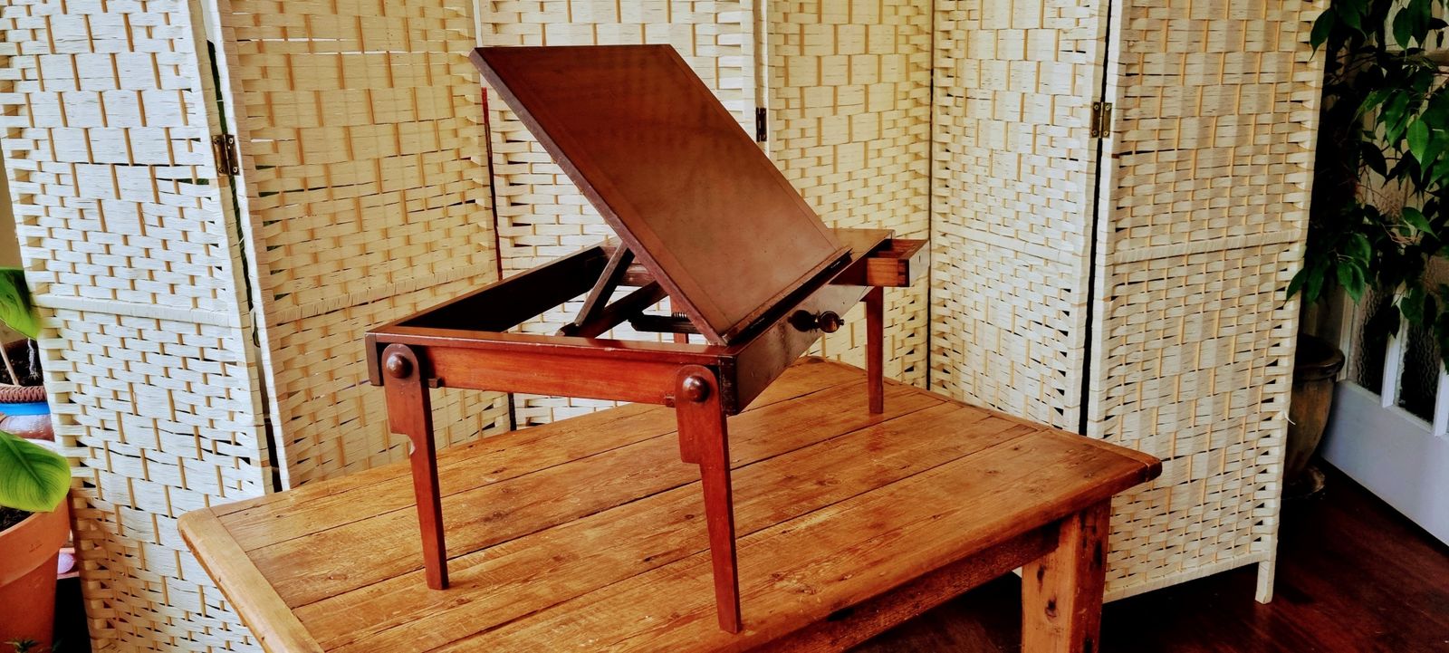 19th Century Mahogany Campaign, Folding Desktop Writing Table photo for sale