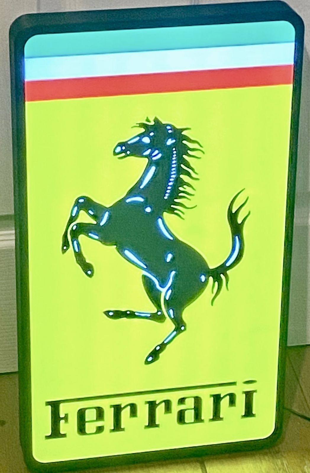 Ferrari Illuminated Light Up Garage Wall Art Automotive Automobile Sign Dealer Showroom Signage 458 Portofino 488 Roma 296 F1 Formula 1 Scuderia Race photo for sale