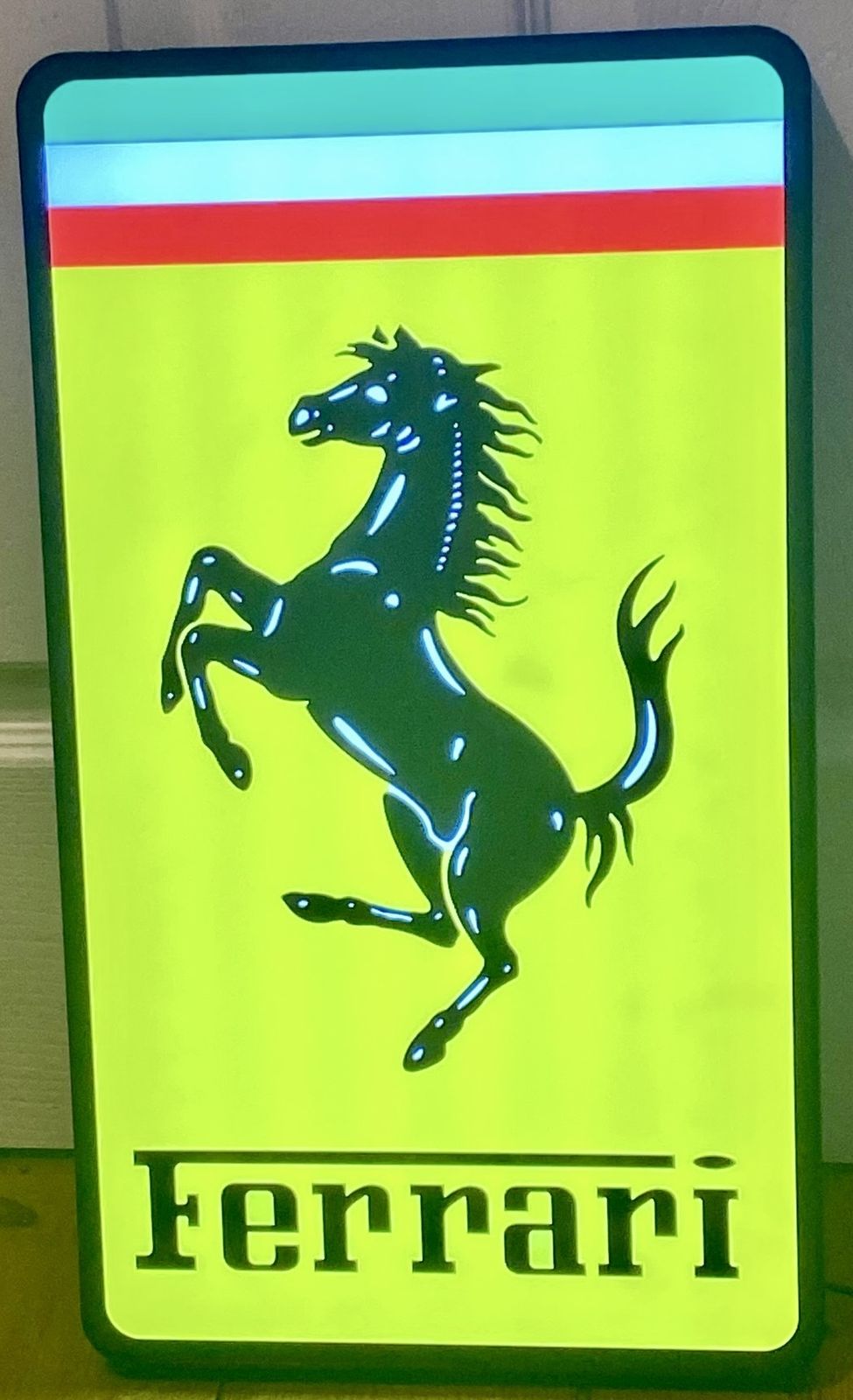 Ferrari Illuminated Light Up Garage Wall Art Automotive Automobile Sign Dealer Showroom Signage 458 Portofino 488 Roma 296 F1 Formula 1 Scuderia Race photo 445.0