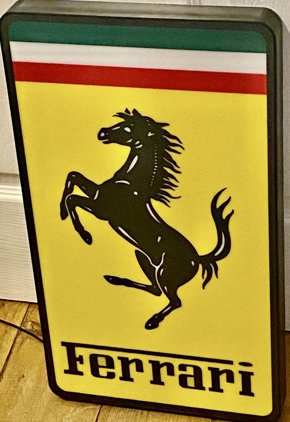 Ferrari Illuminated Light Up Garage Wall Art Automotive Automobile Sign Dealer Showroom Signage 458 Portofino 488 Roma 296 F1 Formula 1 Scuderia Race photo vinterior