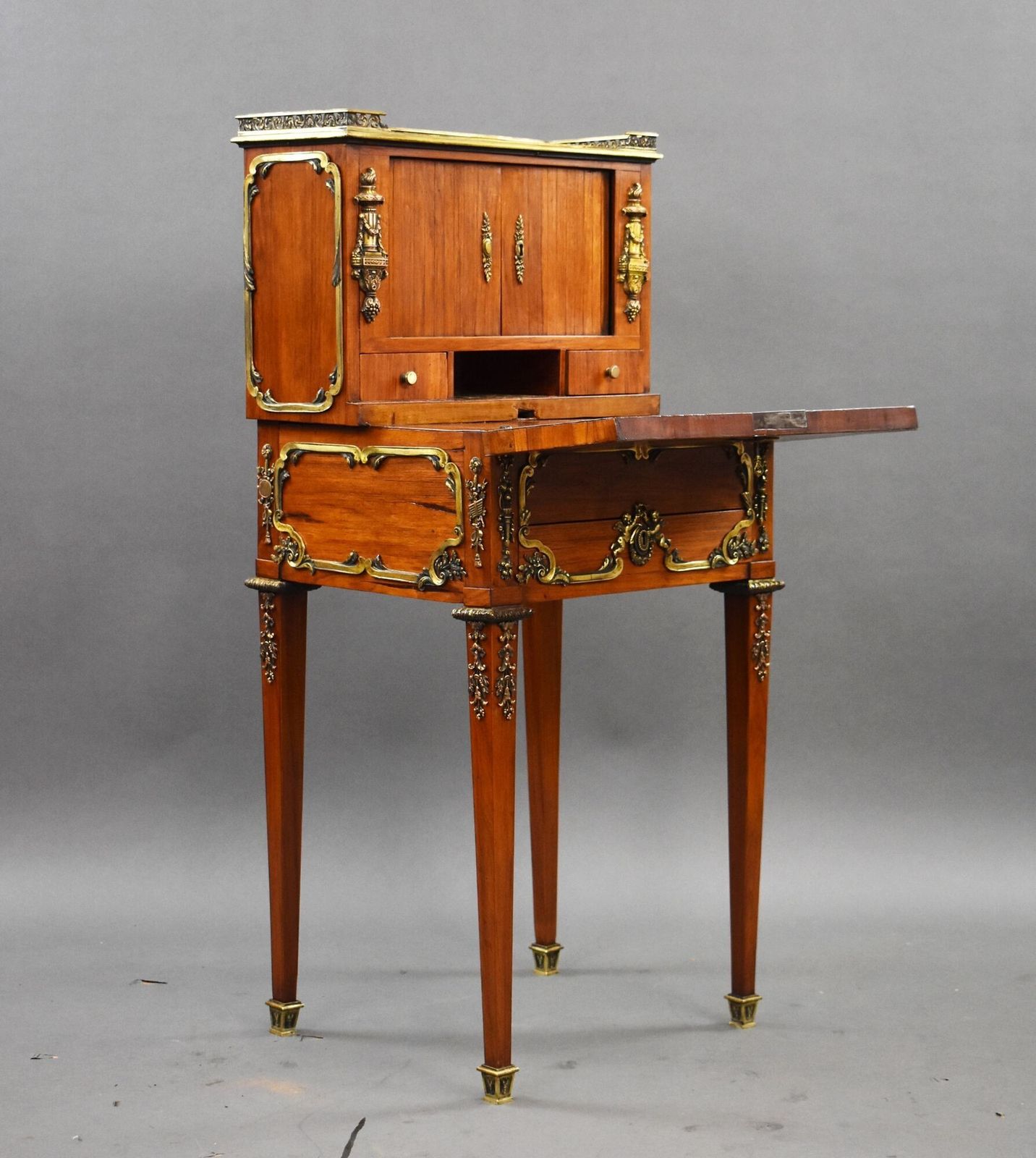 19th Century French Satinwood Bonheur Du Jour With Ormolu Mounts photo furniture