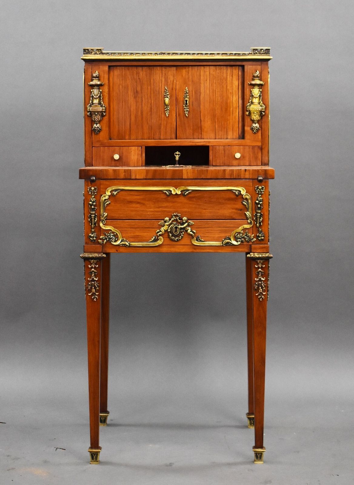 19th Century French Satinwood Bonheur Du Jour With Ormolu Mounts photo for sale