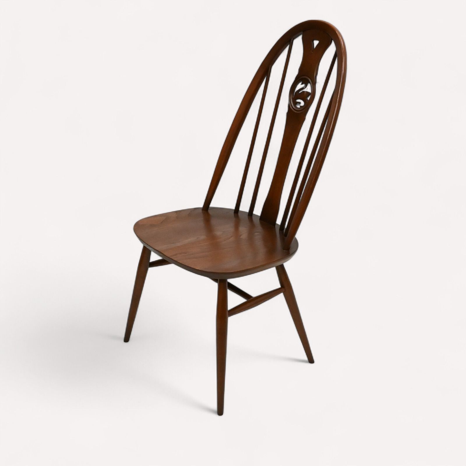 4 Ercol Dining Chairs Windsor Bow Backs Swan Fruitwood Finish Free Uk Delivery photo Furniture