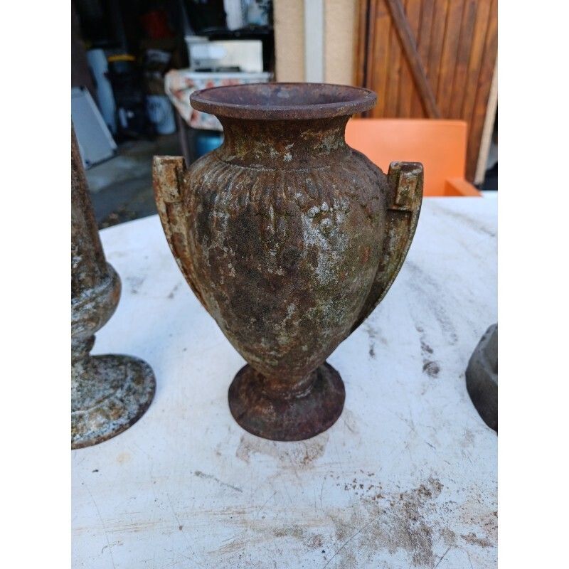 Set Of 3 Cast Iron Vases 1900 From Charleville   Mézières photo furniture