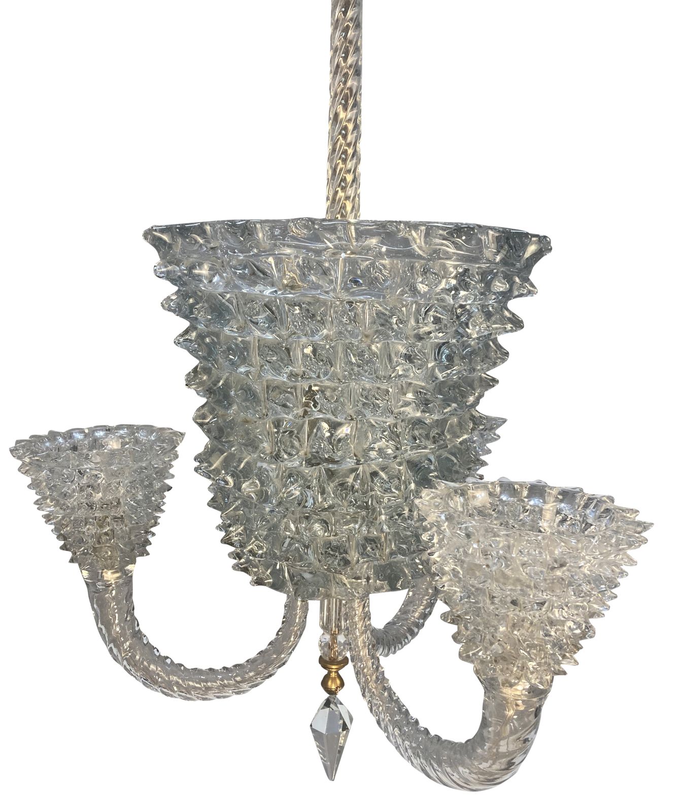 A Fine Mid Century Rostrato Glass Chandelier By Barovier Y Toso photo vintage