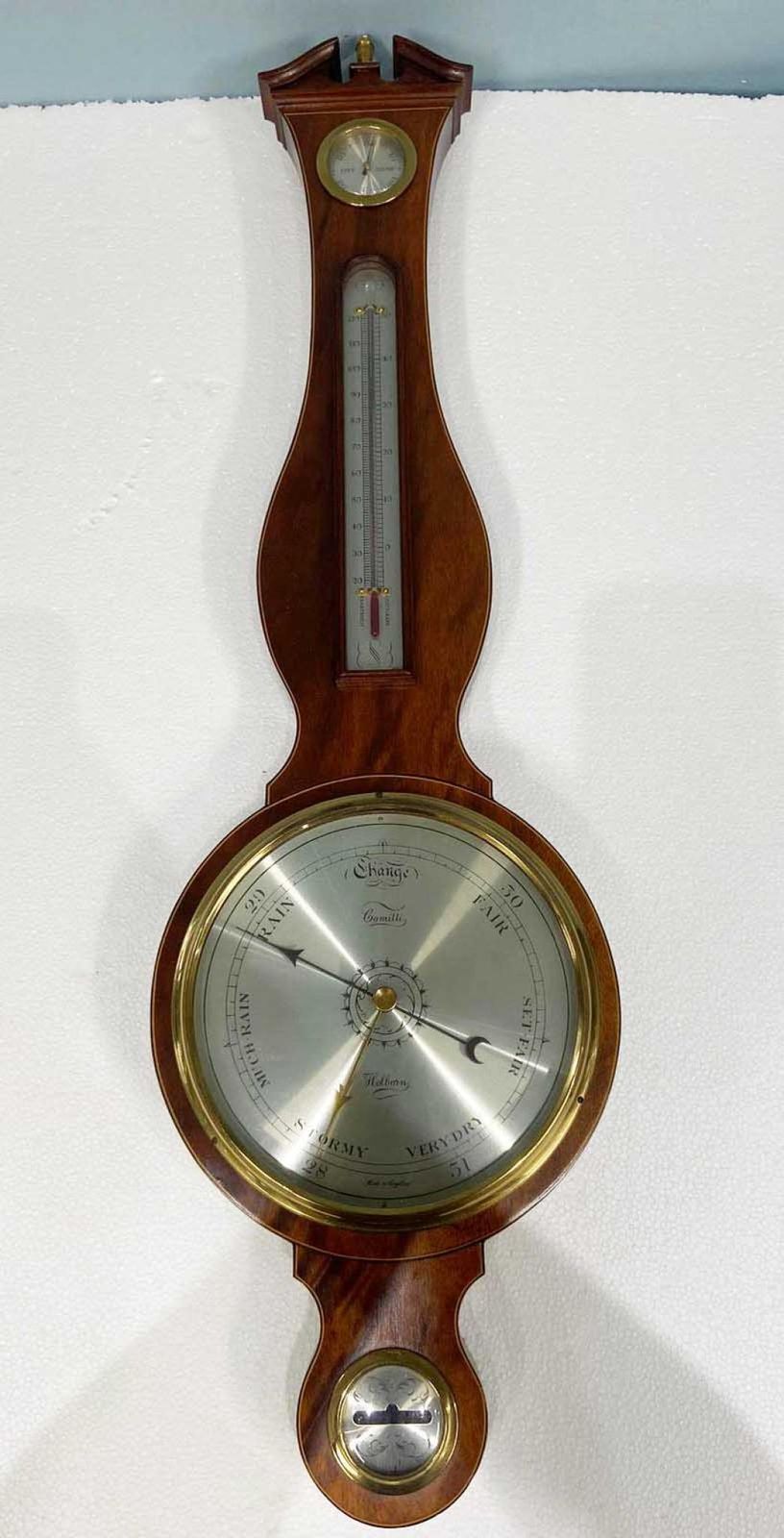 Georgian Revival Barometer Mahogany Mercury Thermometer photo Home Decor
