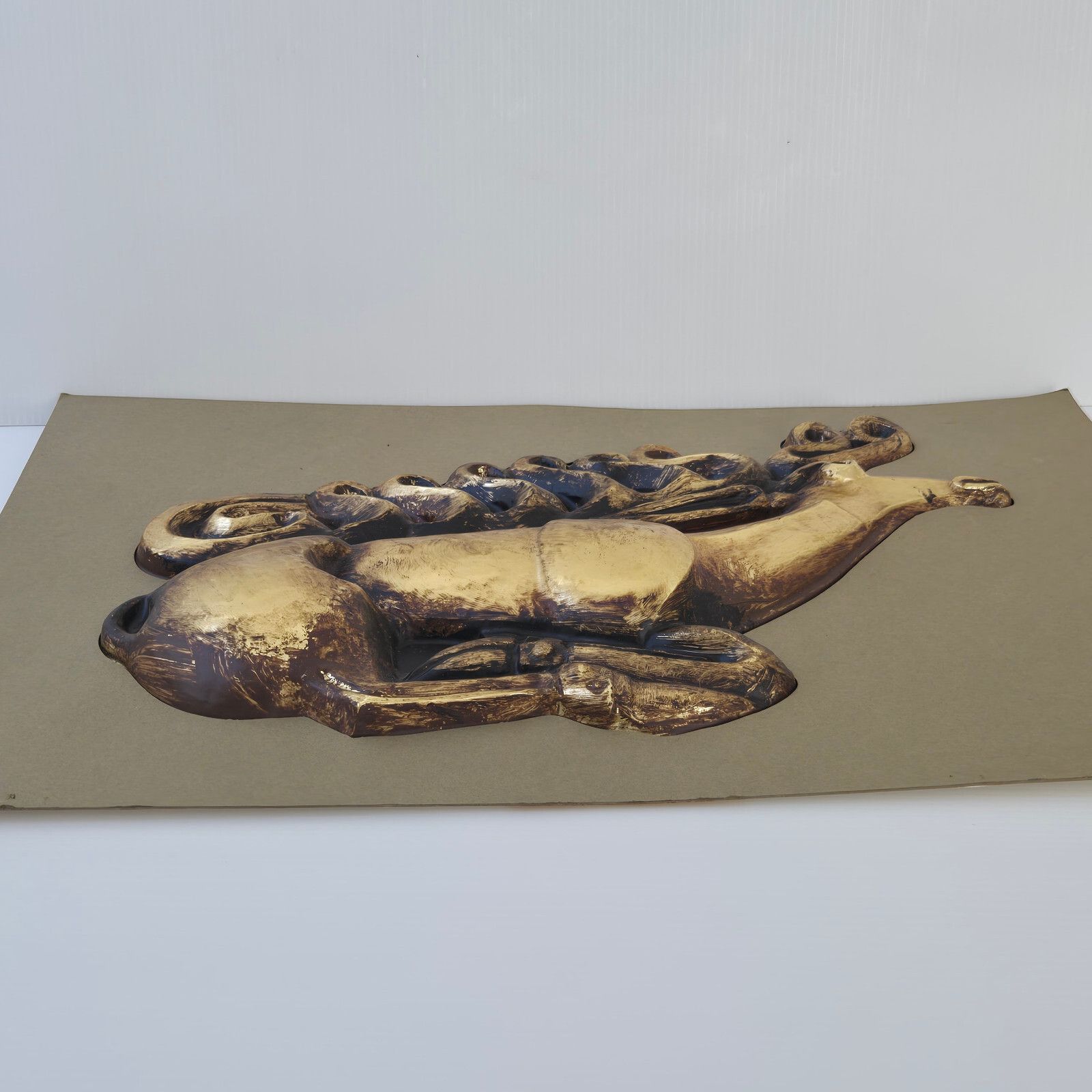 Vintage 1970 Deer Gold Layer Scythian Grand Palace Wall Decoration 70s photo 224.0