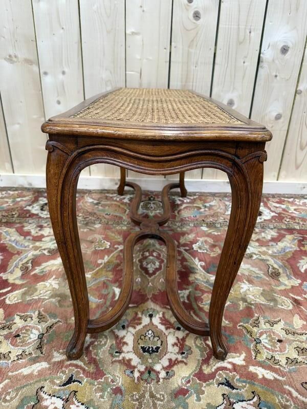 Banquette D'entrée Ou De Piano Cannée à Entrecroise Louis XV photo furniture