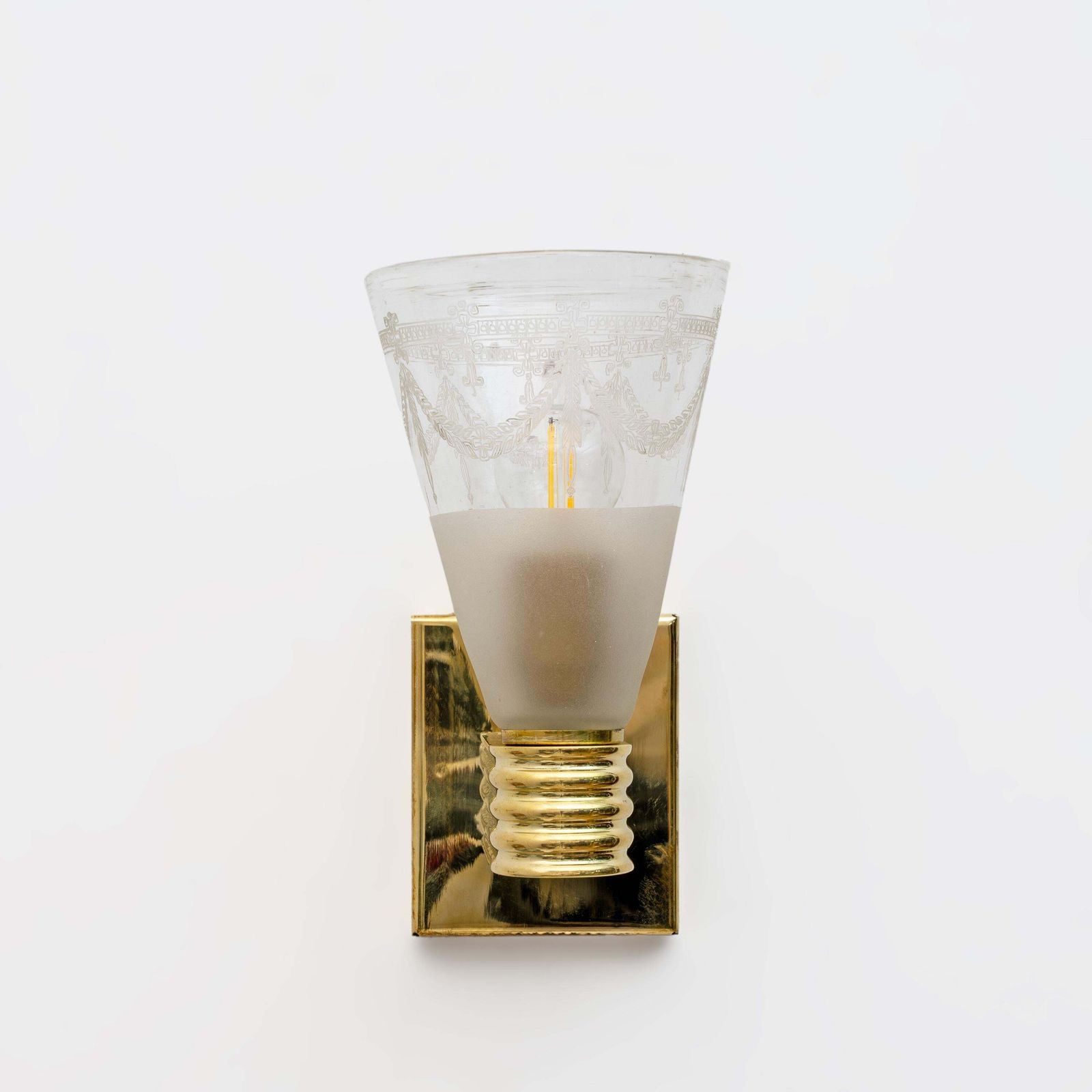 Mid Century Domus Blown And Angraved Murano Glass Sconces, Pair photo furniture