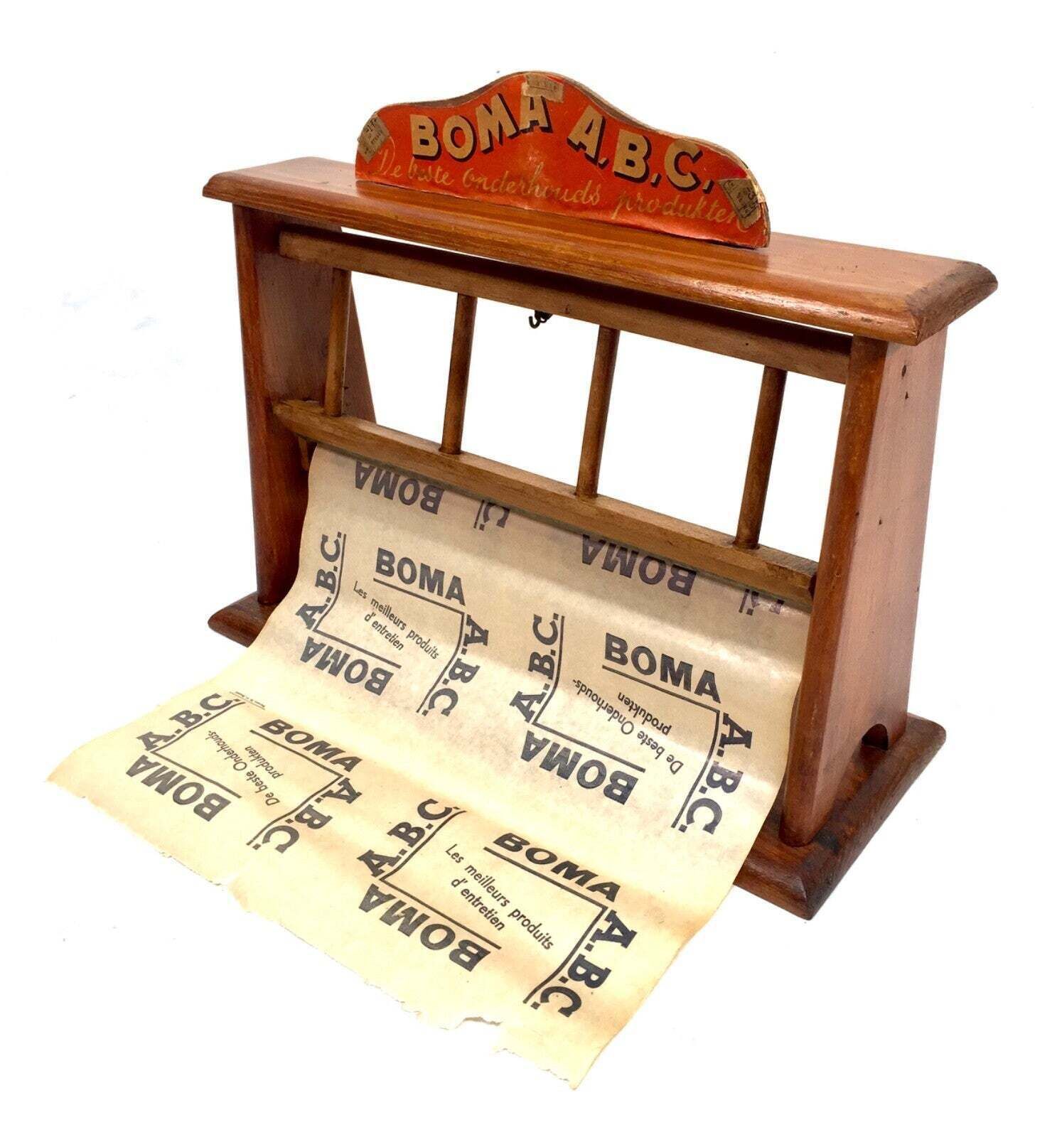 Antique Advertising Haberdashery Shop Counter Paper Roll Dispenser & Cutter