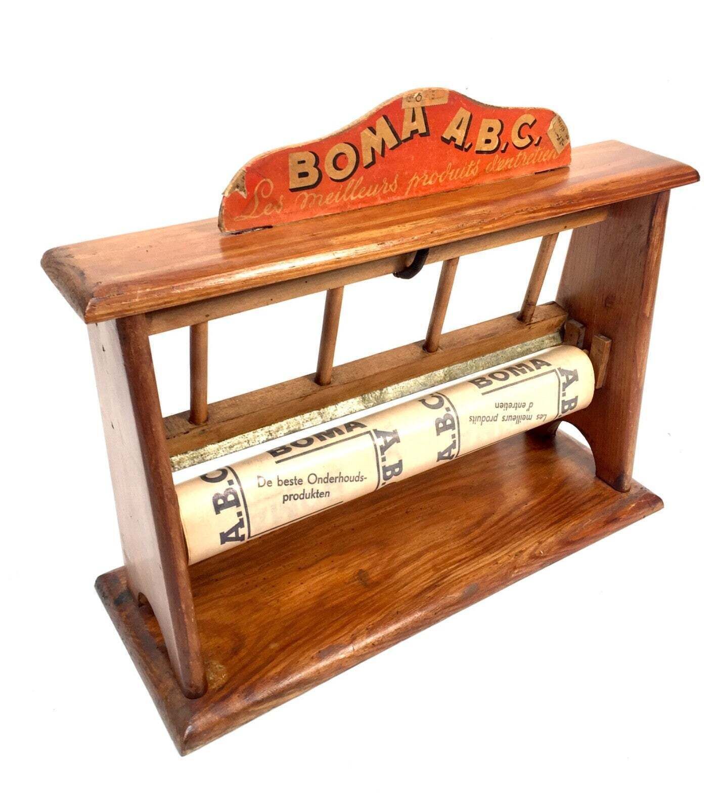 Antique Advertising Haberdashery Shop Counter Paper Roll Dispenser & Cutter photo vintage