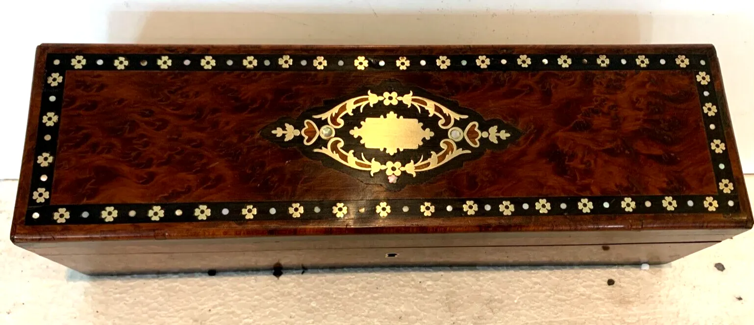 Boite A Gant En Loupe De Thuya Napoléon III Marqueterie Boulle XIX Siècle photo furniture