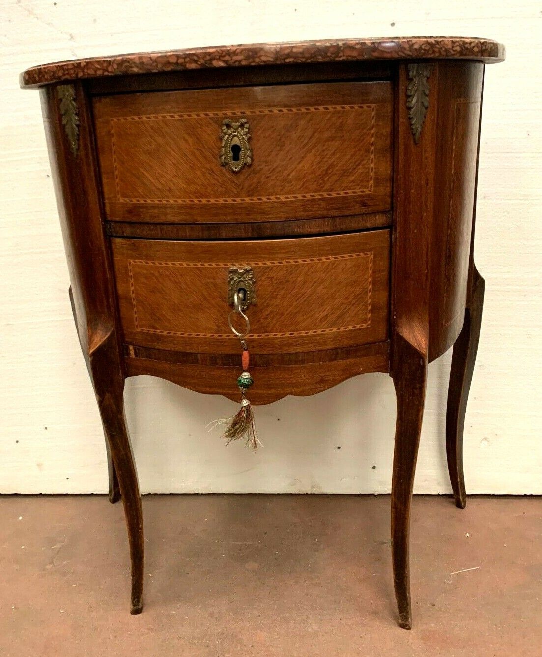 Louis XV Style Half Moon Chest Of Drawers In Marquetry 20th Century photo furniture