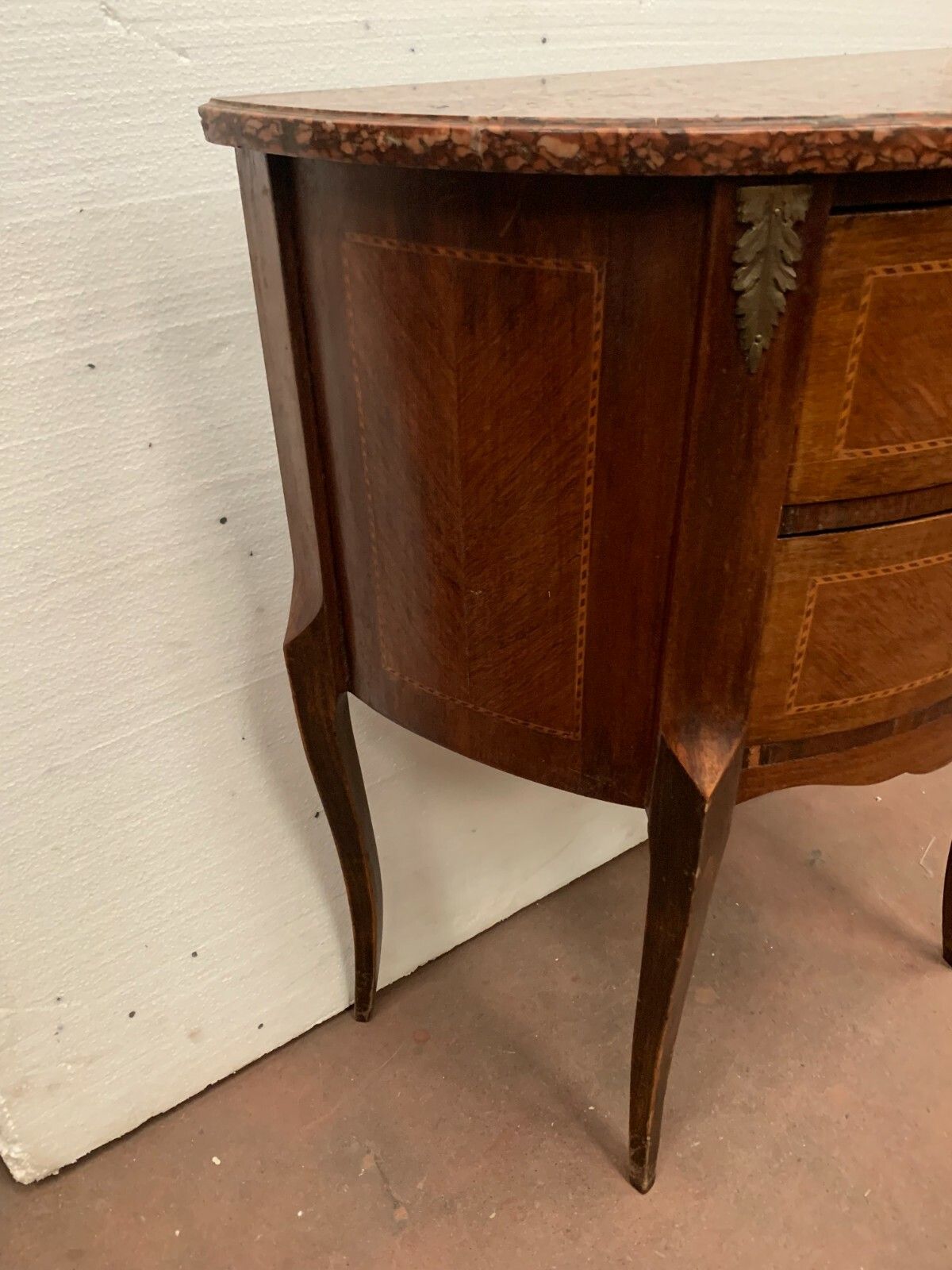 Louis XV Style Half Moon Chest Of Drawers In Marquetry 20th Century photo buy