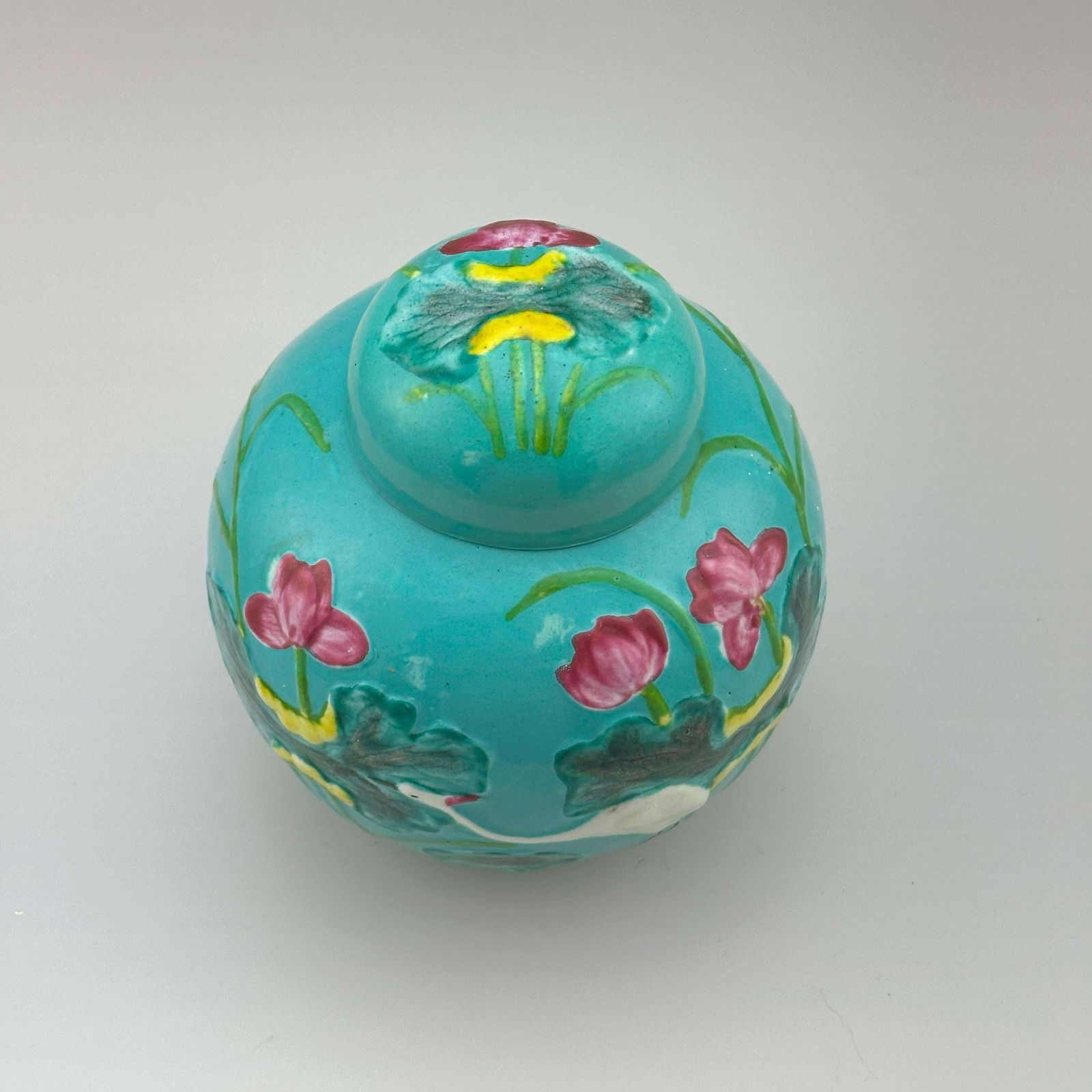 photo furniture Chinese Turquoise Porcelain Ginger Jar, Wang Bingrong Style, Circa 1950s