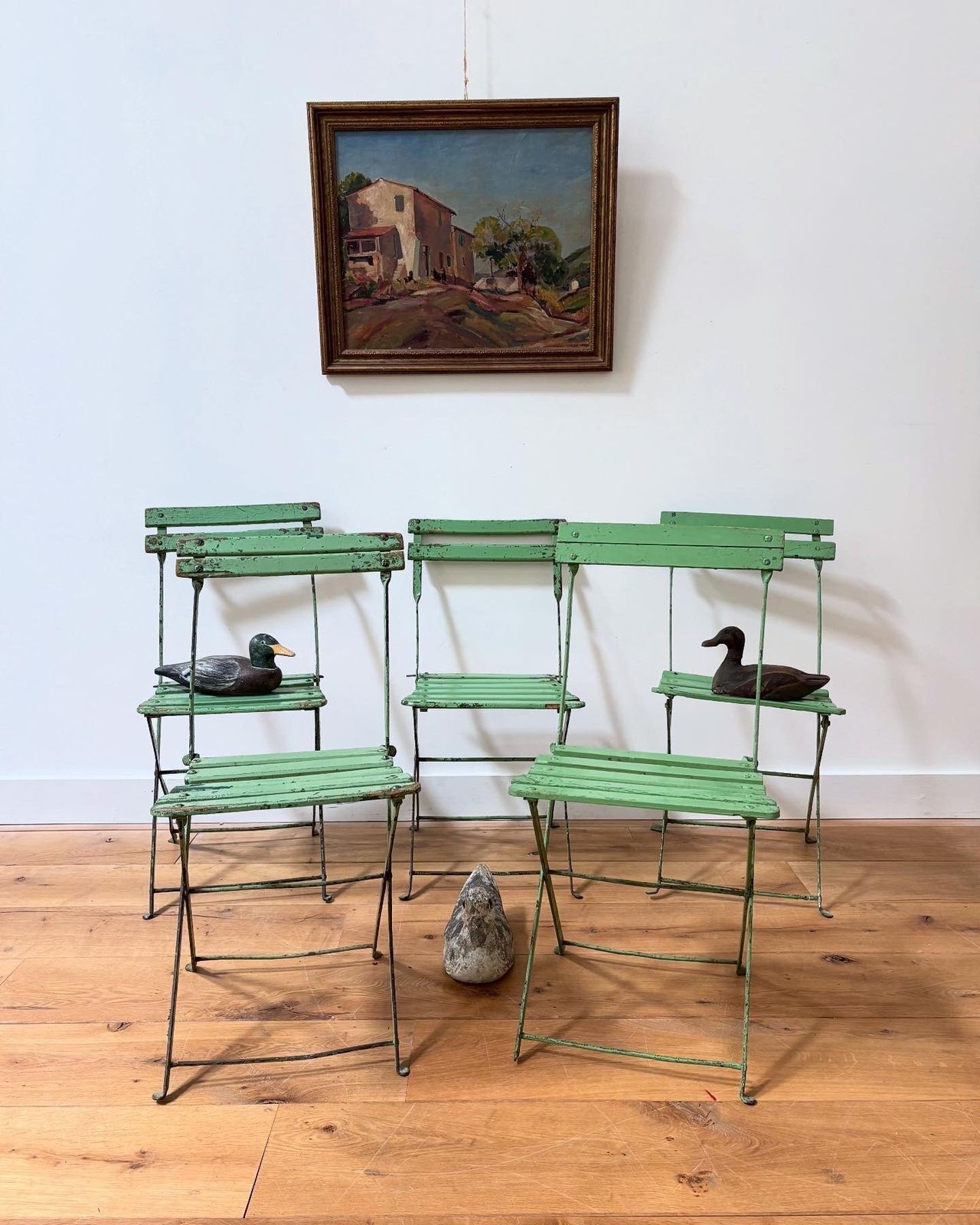 Set Of Five French Folding Garden Chairs