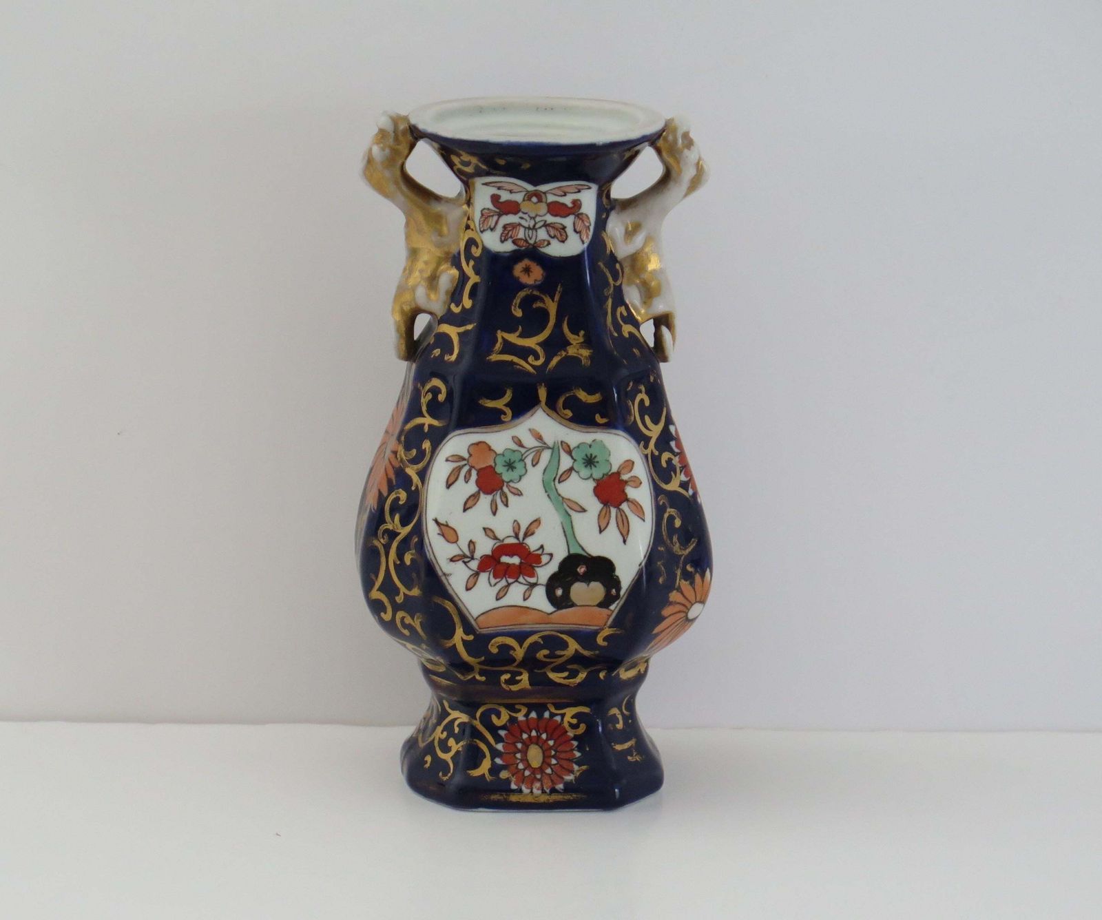Masons Ironstone Vase In Blue Hawthorne Pattern (No. 2), Circa 1830 photo furniture
