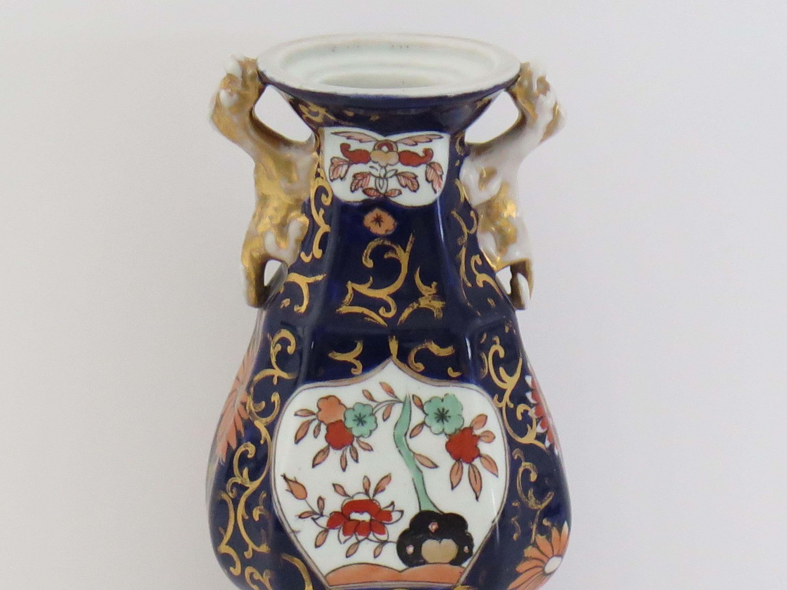 Masons Ironstone Vase In Blue Hawthorne Pattern (No. 2), Circa 1830 photo buy