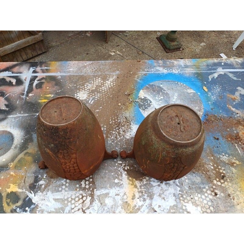 Pair Of Art Deco Cast Iron Vases From Charleville Mézières photo 402.0