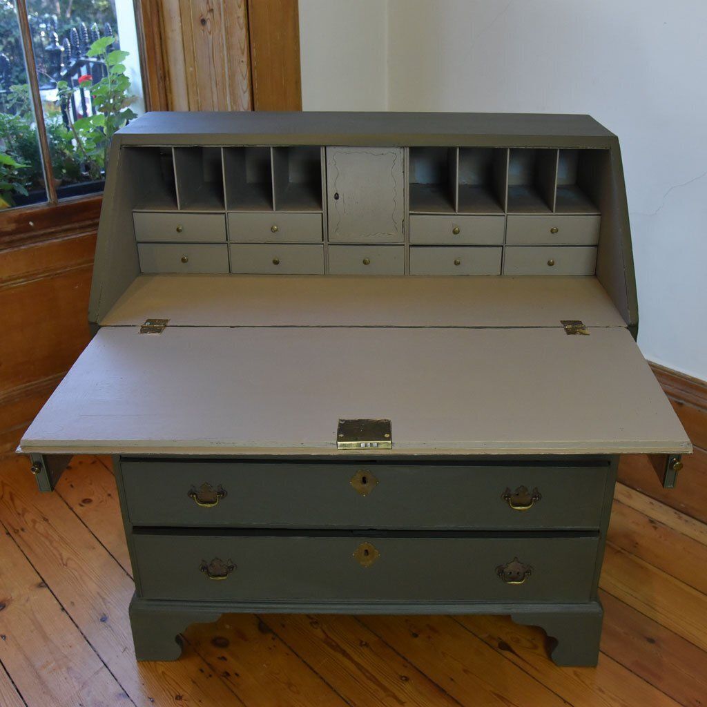 Georgian Bureau With Fitted Interior And Later Exterior And Interior Paint photo furniture