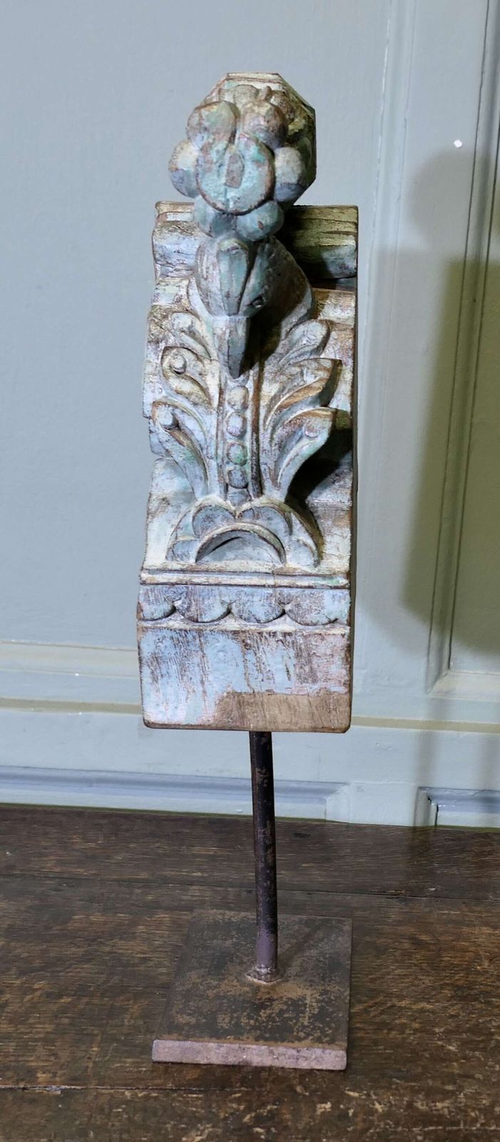 Ancient Carved Wooden Architectural Indian Roof Decoration photo for sale