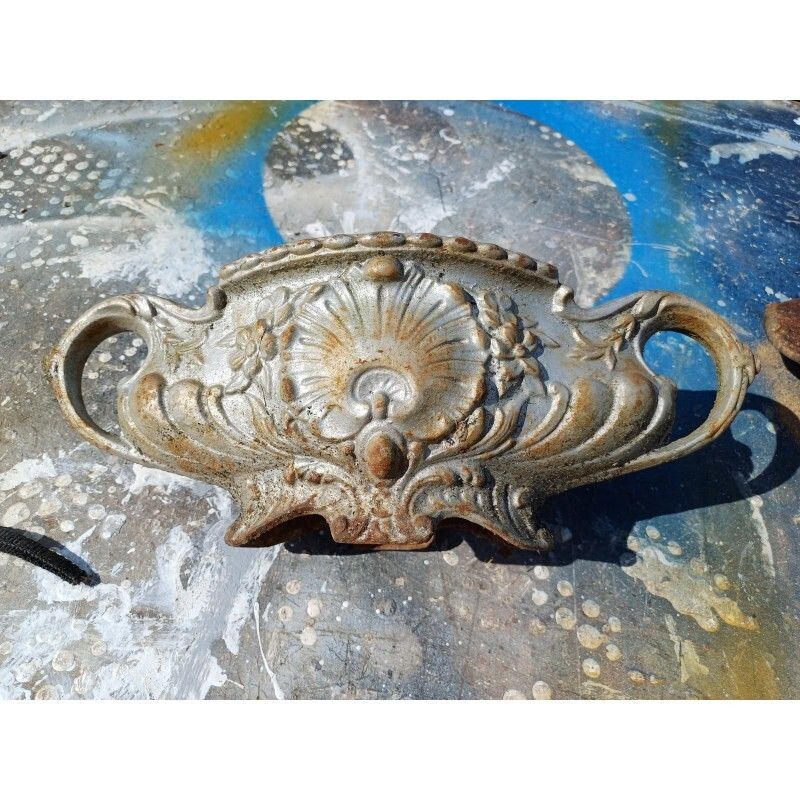 2 Cast Iron Planters 1900 From Charleville   Mézières Rocaille Style photo vinterior