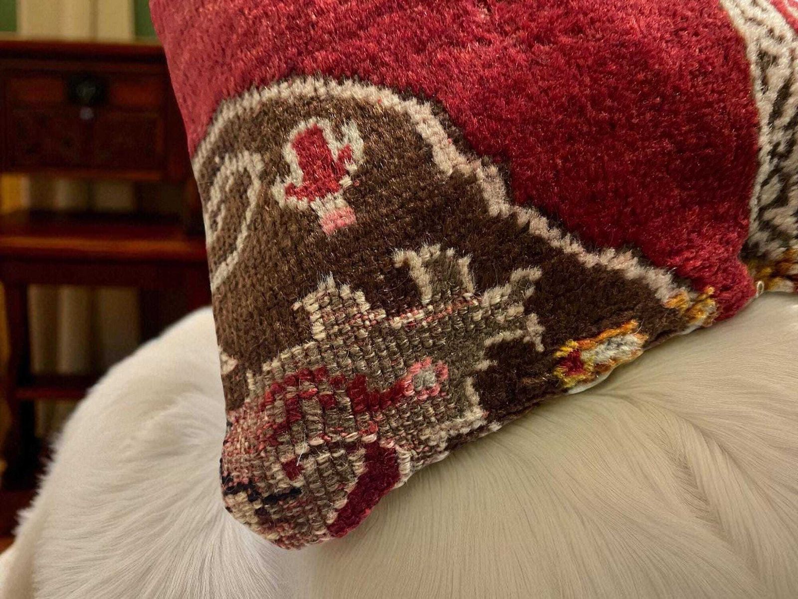 Hand Made Kilim Faced Cushion 12 X 20 Inches, Anatolian Kilim Pillow, Handmade Cushion Cover, Turkish Decor, Home Decor Accent photo Textiles