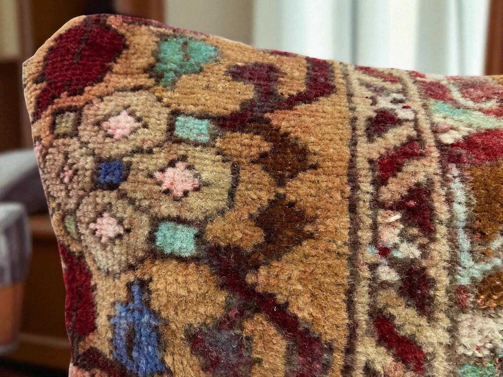 Hand Made Kilim Faced Cushion 12 X 20 Inches, Anatolian Kilim Pillow, Handmade Cushion Cover, Turkish Decor, Home Decor Accent photo vinterior