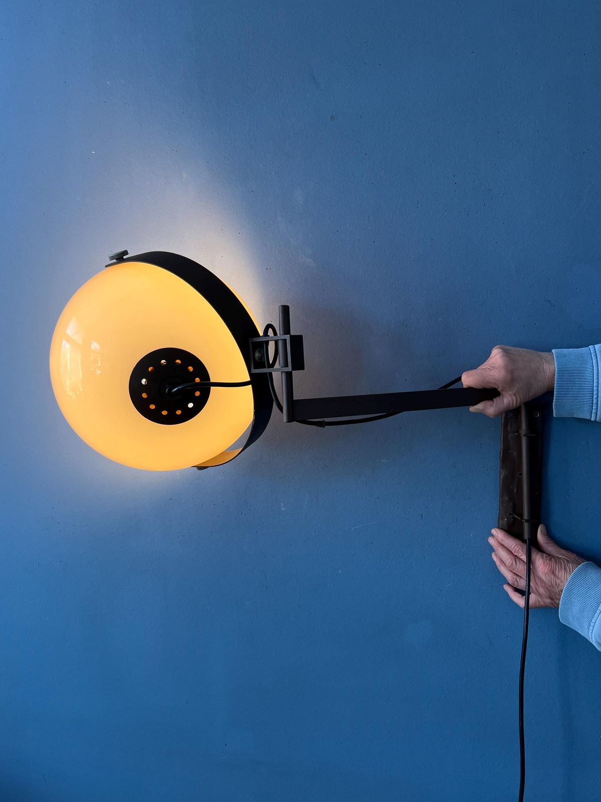 Vintage Dijkstra Space Age Mushroom Zwenkarm Wandlamp photo for sale