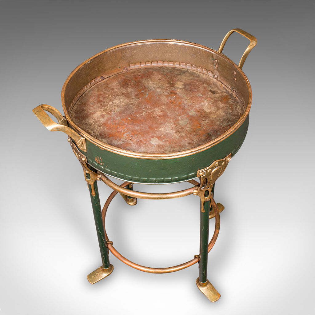 Antique Bottle Cooler, French Brass, Cocktail Party, Jardiniere Stand, Victorian photo vinterior