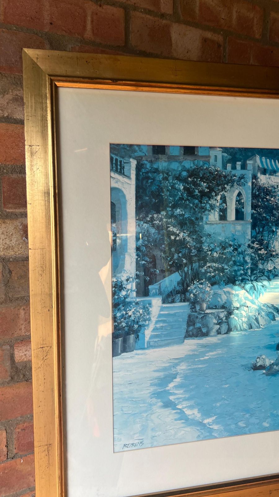 Large Framed Coastal Print “Capri Del Mar” By Howard Behrens – Serene Mediterranean Seascape, Glazed And Ready To Hang photo Art