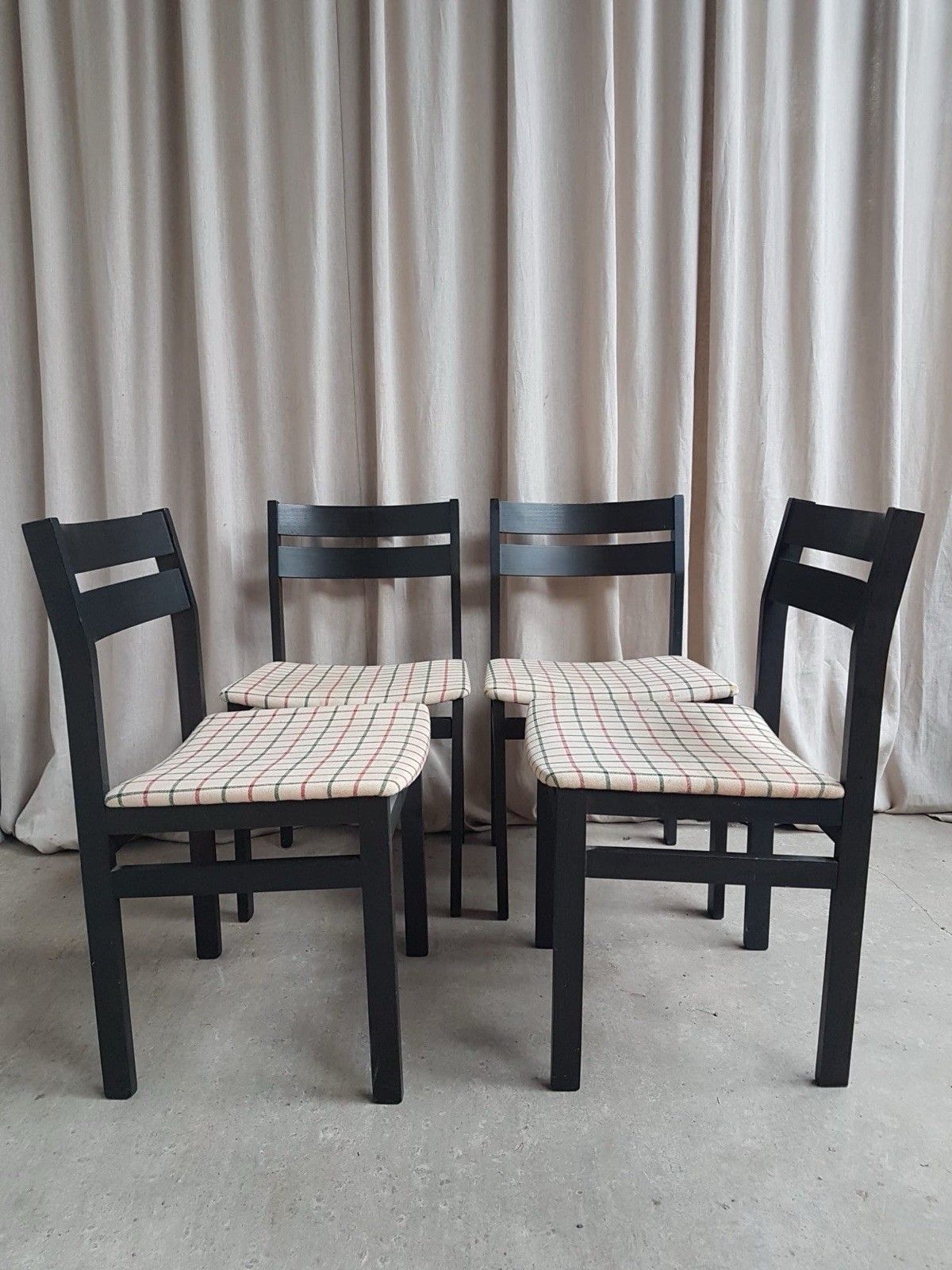 Vtg Mid Century Set Of 4 Dining Chairs Danish Scandi Retro R897 photo Furniture