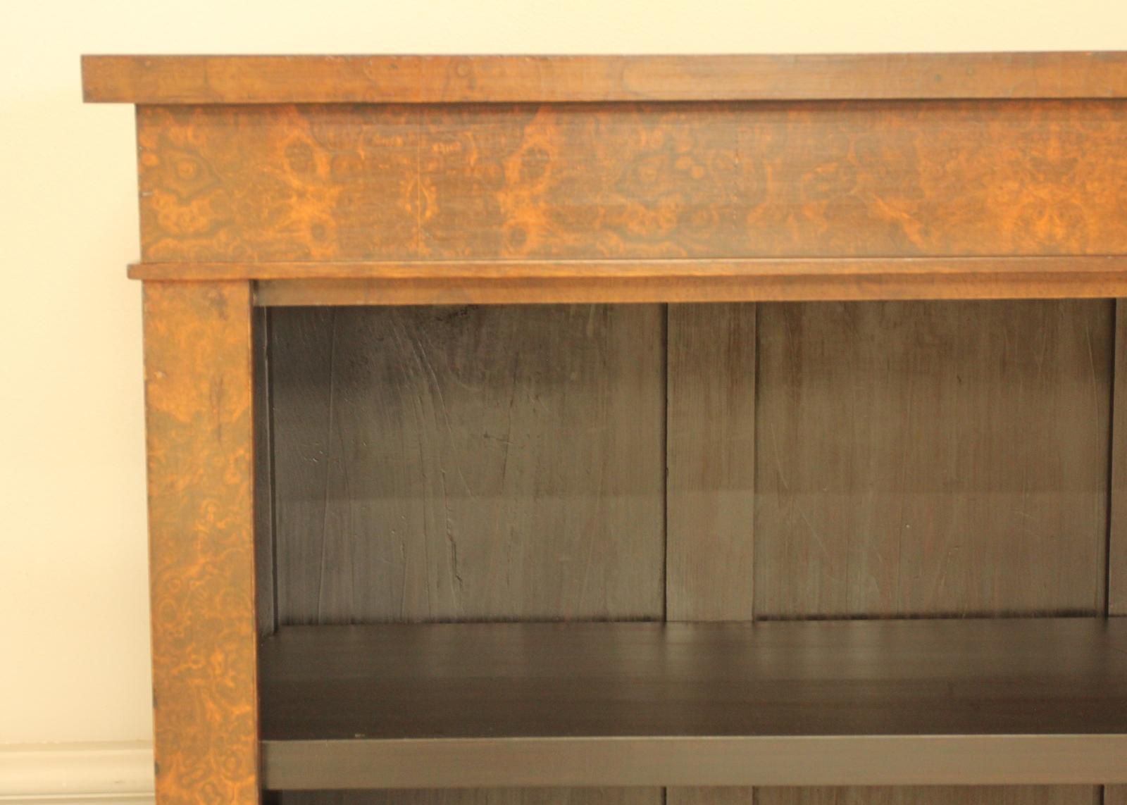 Victorian Faux Burr Walnut Open Bookcase photo furniture