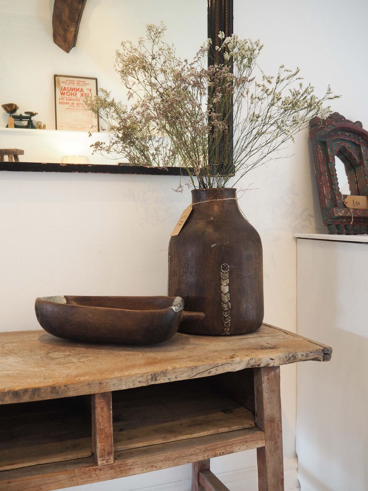 Antique Chinese Elm Wooden School Desk Circa 1850 / Original Console Table photo for sale